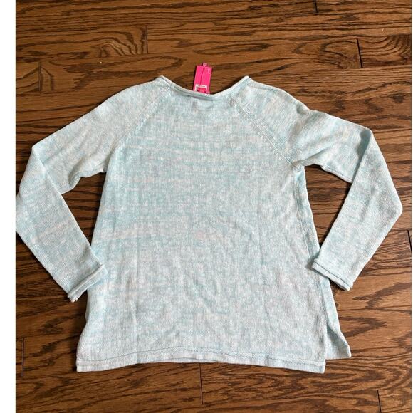 NWT Lilly Pulitzer Danette Sweater Sailabration Celestial Blue Embroidery Size M - Picture 2 of 5